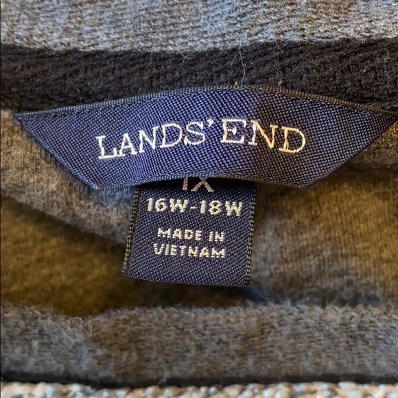Lands’ End Grey Cotton Sweater (Size 1x) - Picture 7 of 13
